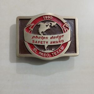Phelps Dodge Safety Award El Paso Texas vintage belt buckle – front view