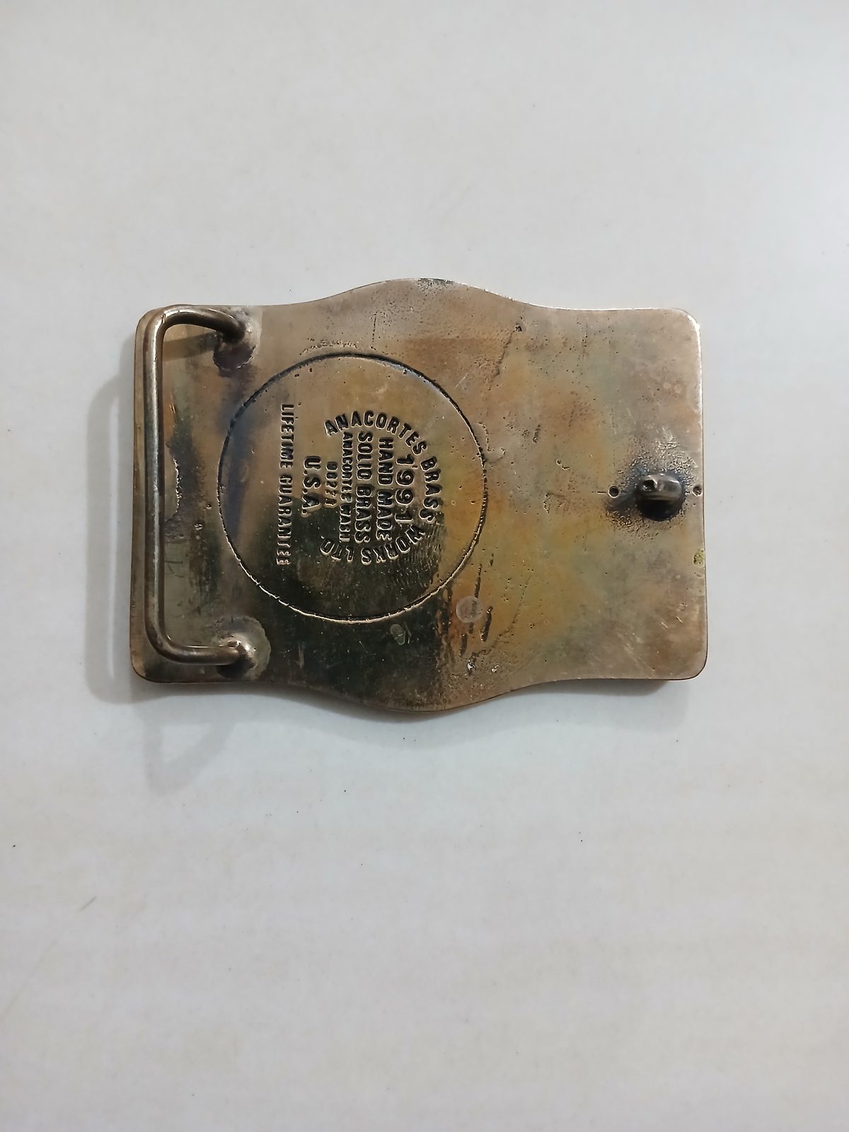 Phelps Dodge Safety Award El Paso Texas Vintage Belt Buckle – Back view Phelps Dodge Safety Award El Paso Texas vintage belt buckle – back view