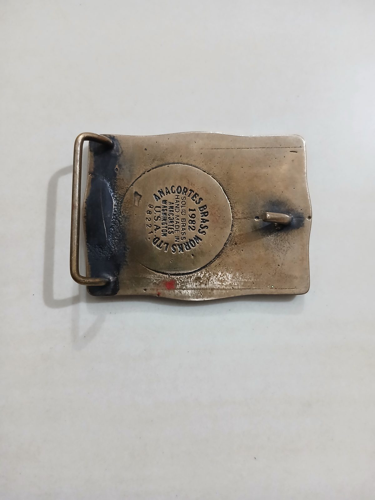 Phillips 66 Petroleum Vintage Belt Buckle – Back view Phillips 66 Petroleum vintage belt buckle – back view