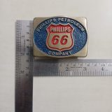 Phillips 66 Petroleum vintage belt buckle – with ruler for size
