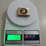 Pool Offshore vintage belt buckle – on scale showing weight