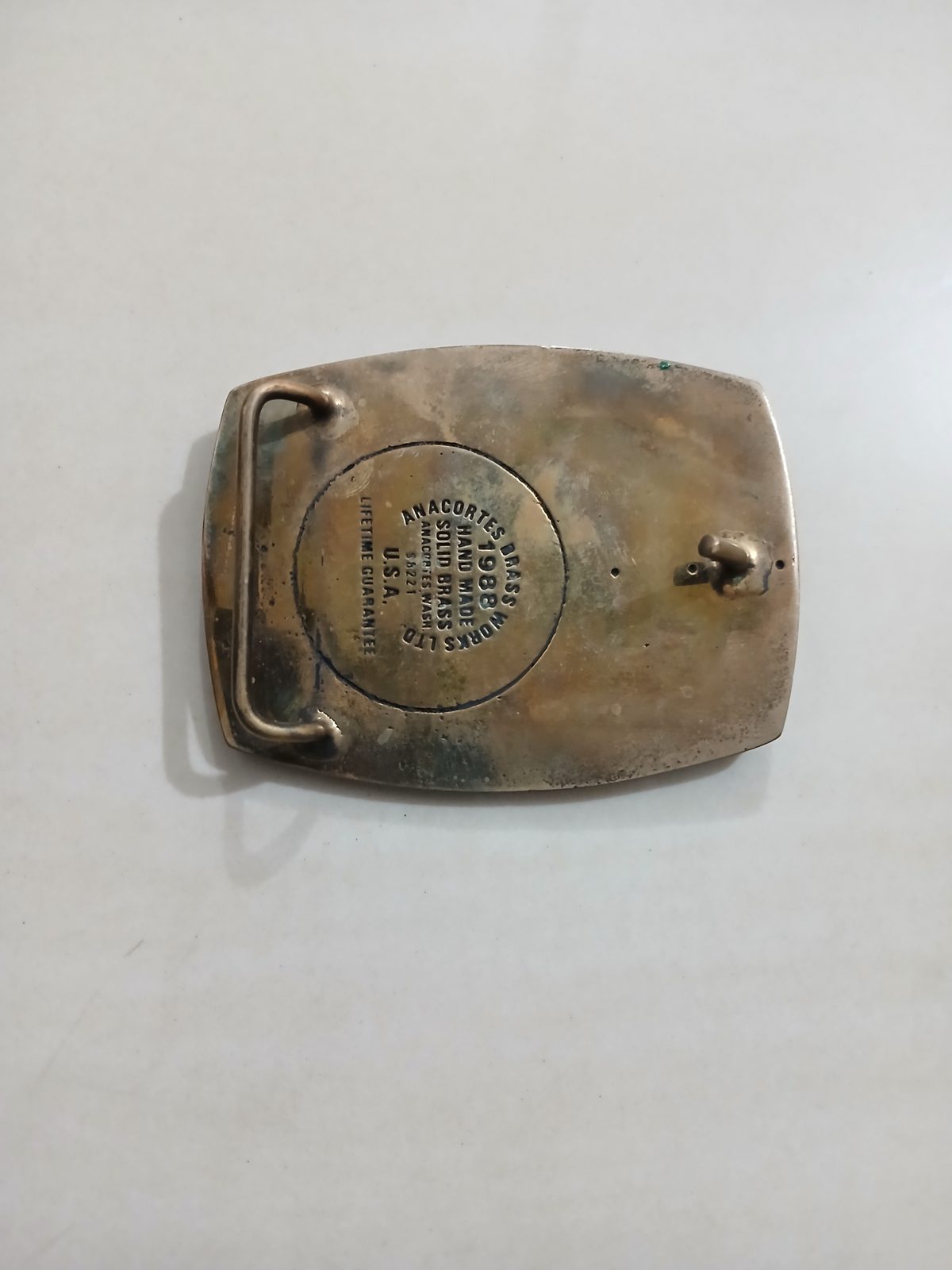 Power Station Vintage Belt Buckle – Back view Power Station vintage belt buckle – back view