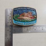 Power Station vintage belt buckle – with ruler for size