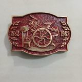Printing Press 1882-1982 vintage belt buckle – front view