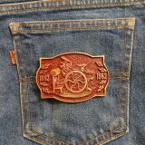 Printing Press 1882-1982 vintage belt buckle – on jeans back pocket