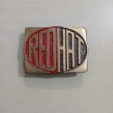 Red Hat vintage belt buckle – front view