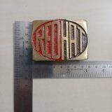 Red Hat vintage belt buckle – with ruler for size