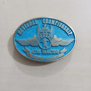 Reno Air Races 1993 National Championship vintage belt buckle – front view