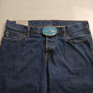 Reno Air Races 1993 National Championship vintage belt buckle – worn on belt with jeans