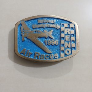 Reno Air Races 1996 vintage belt buckle – front view