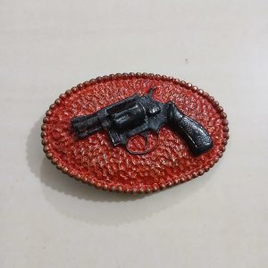 Revolver vintage belt buckle – front view