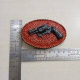 Revolver vintage belt buckle – with ruler for size