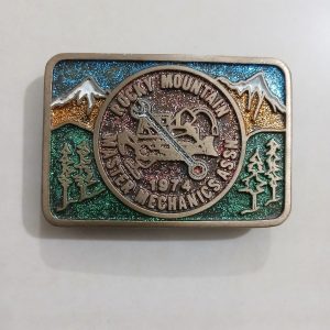 Rocky Mountain Master Mechanics 1974 vintage belt buckle – front view