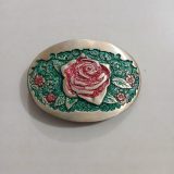 Rose vintage belt buckle – front view
