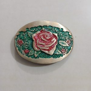 Rose vintage belt buckle – front view