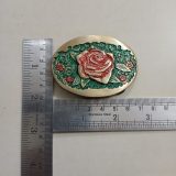 Rose vintage belt buckle – with ruler for size
