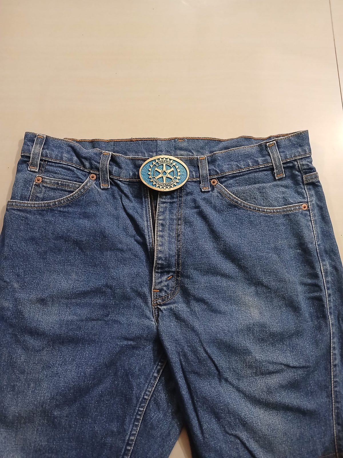 Rotary International Vintage Belt Buckle – Worn on belt with jeans Rotary International vintage belt buckle – worn on belt with jeans