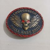 Roughneck Drill Baby Drill vintage belt buckle – front view