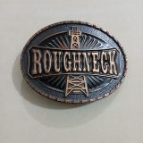 Roughneck Oil Derrick vintage belt buckle – front view