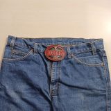 Roughneck Oil Derrick vintage belt buckle – worn on belt with jeans