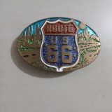 Route 66 vintage belt buckle – front view