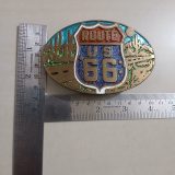 Route 66 vintage belt buckle – with ruler for size