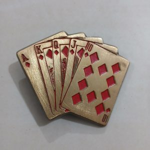 Royal Flush Cards vintage belt buckle – front view