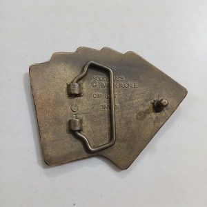Royal Flush Cards vintage belt buckle – back view