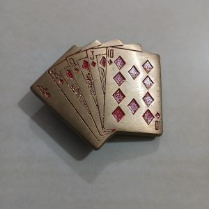 Royal Flush Cards vintage belt buckle – front view