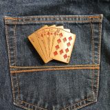 Royal Flush Cards vintage belt buckle – on jeans back pocket