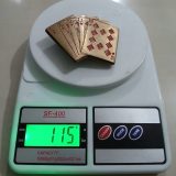Royal Flush Cards vintage belt buckle – on scale showing weight