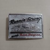 Runnin Strong Snap-on vintage belt buckle – front view