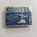 Safety Award Hard Hat vintage belt buckle – front view