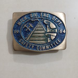 Safety Committee Mining vintage belt buckle – front view