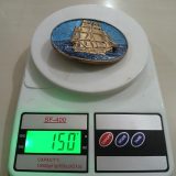 Sailing Ship vintage belt buckle – on scale showing weight