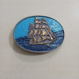 Sailing Ship vintage belt buckle – front view