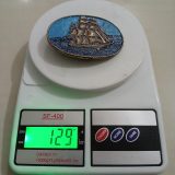 Sailing Ship vintage belt buckle – on scale showing weight