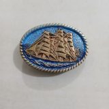 Sailing Ship vintage belt buckle – front view