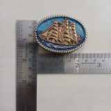 Sailing Ship vintage belt buckle – with ruler for size