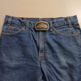 Salmon vintage belt buckle – worn on belt with jeans