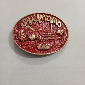 San Antonio Riverwalk vintage belt buckle – front view