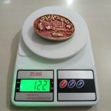 San Antonio Riverwalk vintage belt buckle – on scale showing weight