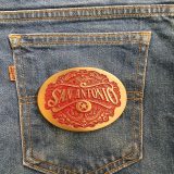 San Antonio vintage belt buckle – on jeans back pocket