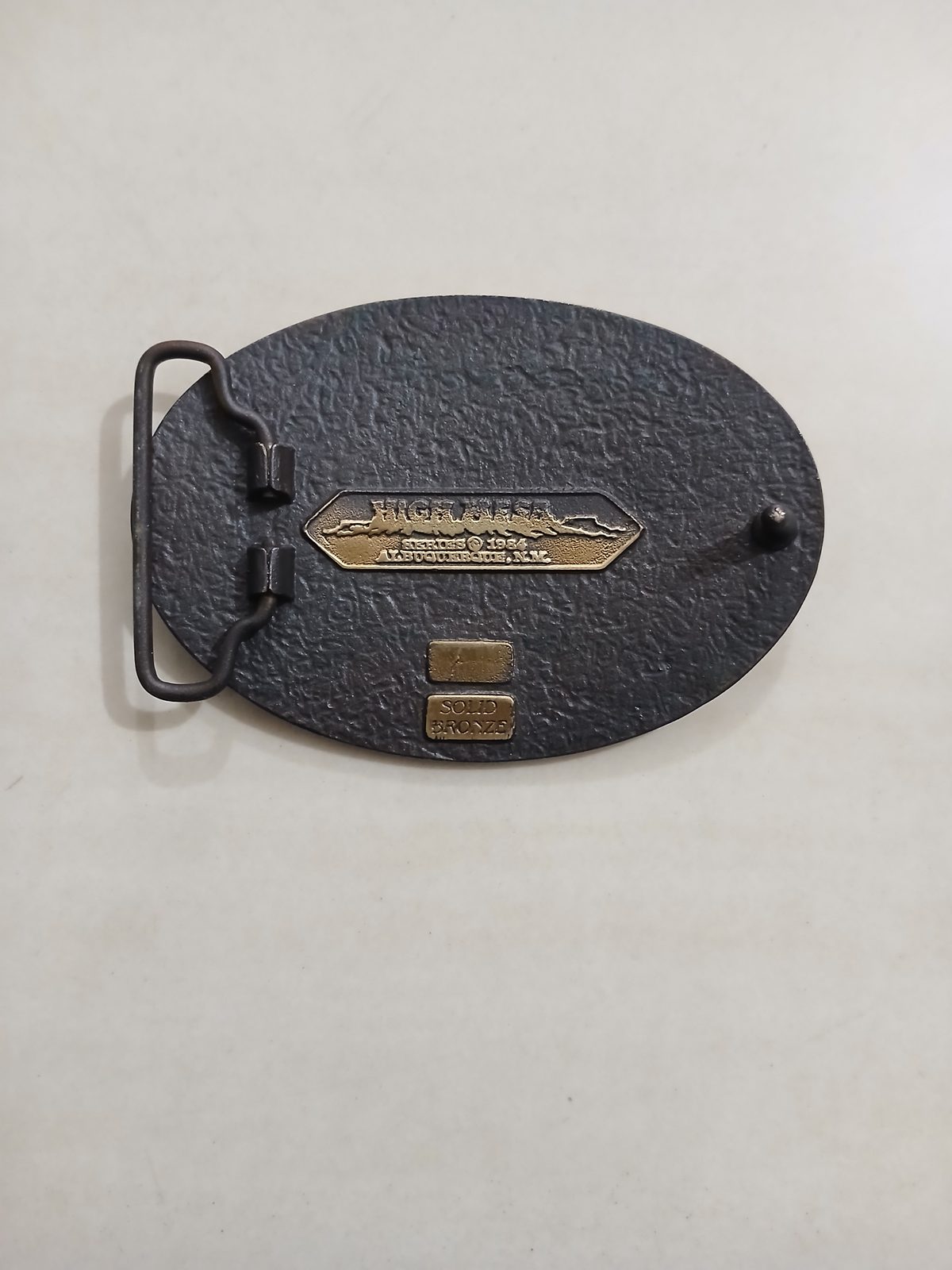 San Antonio Vintage Belt Buckle – Back view San Antonio vintage belt buckle – back view
