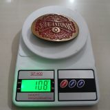 San Antonio vintage belt buckle – on scale showing weight