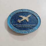 San Francisco Airport OGIP Safety Award vintage belt buckle – front view