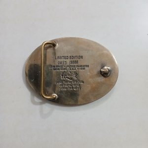 San Francisco Airport OGIP Safety Award vintage belt buckle – back view