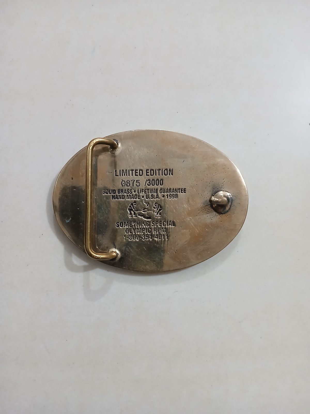 San Francisco Airport OGIP Safety Award Vintage Belt Buckle – Back view San Francisco Airport OGIP Safety Award vintage belt buckle – back view