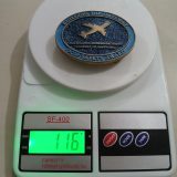 San Francisco Airport OGIP Safety Award vintage belt buckle – on scale showing weight