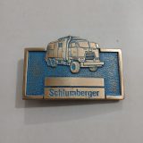 Schlumberger Truck vintage belt buckle – front view
